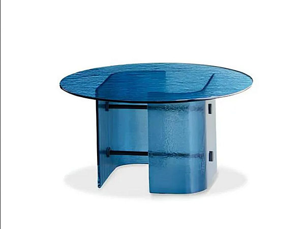 Table basse ronde en verre double L glaze 952 Potocco 952/TVHC-70 usine POTOCCO de l'Italie. Foto №1
