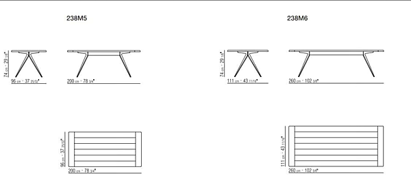 Table de jardin rectangulaire en iroko Zefiro FLEXFORM usine FLEXFORM de l'Italie. Foto №5
