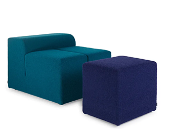Fauteuil avec repose-pieds en tissu Driade Ipercubо Fauteuil avec repose-pieds en tissu Driade Ipercubо usine Driade de l'Italie