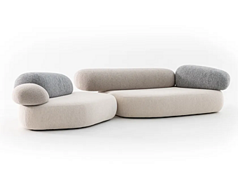 Canapé modulable en tissu Moroso Pebble Rubble usine Moroso de l'Italie