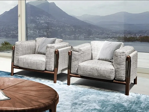Fauteuil en cuir avec accoudoirs GIORGETTI Urban 66500, 66501 usine GIORGETTI de l'Italie. Foto №2