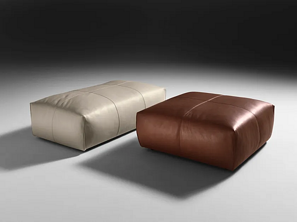 Pouf carré en cuir Black Tie Cubo CUB100 usine Black Tie de l'Italie. Foto №3