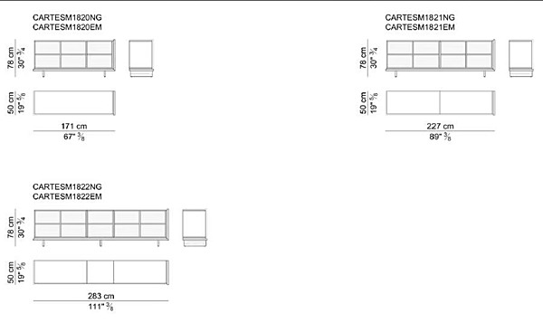 Unité de rangement de bureau en bois bas avec revêtement en cuir Cartesiano I 4 Mariani usine i 4 Mariani de l'Italie. Foto №6
