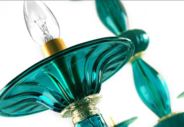 Chandelier en verre de Murano fait main Tiffany Abrissi 10668 usine ABRISSI de l'Italie. Foto №2