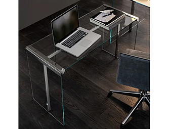 Bureau d'écriture rectangulaire en cristal Gallotti&Radice Président Dattilo usine Gallotti & Radice de l'Italie