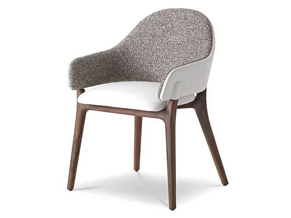 Fauteuil rembourré en tissu et cuir avec accoudoirs LIV i 4 Mariani usine i 4 Mariani de l'Italie. Foto №1