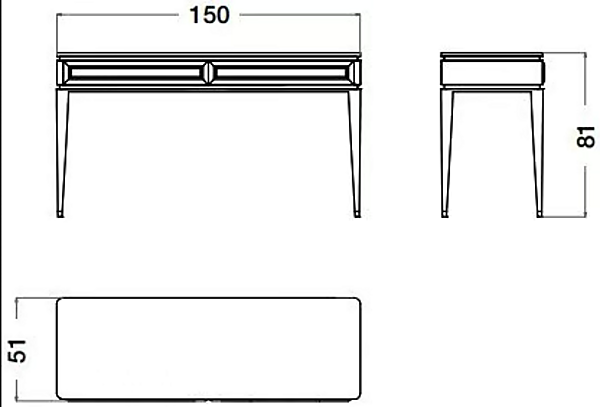 Table console rectangulaire en bois et marbre Blue Moon CPRN HOMOOD B128 usine CPRN HOMOOD de l'Italie. Foto №2