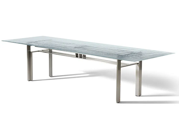 Table rectangulaire en verre et acier CASSINA Doge Laguna usine CASSINA de l'Italie. Foto №1