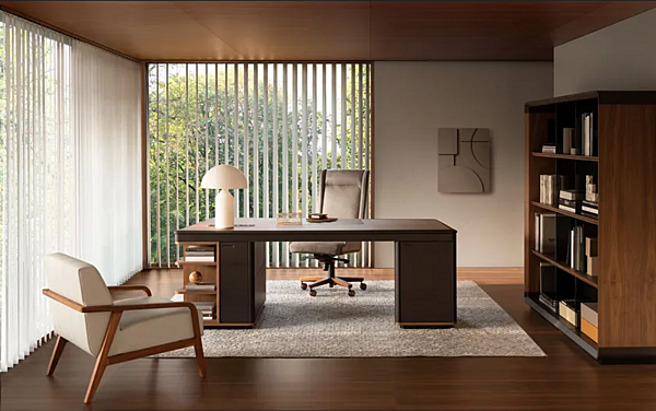 Bureau exécutif en bois avec tiroirs Noah i 4 Mariani usine i 4 Mariani de l'Italie. Foto №3