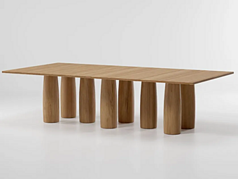 Table à manger rectangulaire en teck KETTAL Il Colonnato KSA100200-KSA100500 usine KETTAL de l'Italie