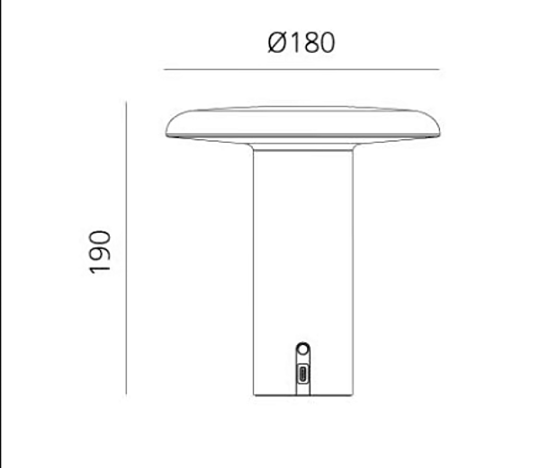 Lampe de table sans fil en aluminium Takku Artemide usine Artemide de l'Italie. Foto №26