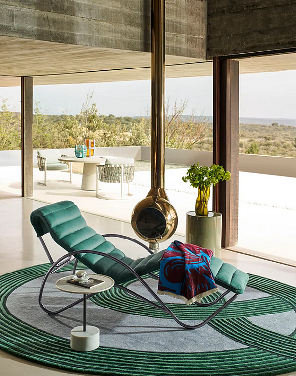 Chaise longue en tissu avec housse amovible CASSINA Indochine usine CASSINA de l'Italie. Foto №2