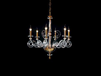 Lustre en métal et verre Cloe L6 Euroluce Lampadari usine EUROLUCE LAMPADARi de l'Italie