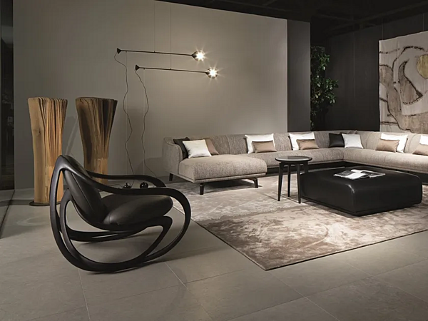 Fauteuil à bascule avec accoudoirs en tissu GIORGETTI MOVE 69810 usine GIORGETTI de l'Italie. Foto №5