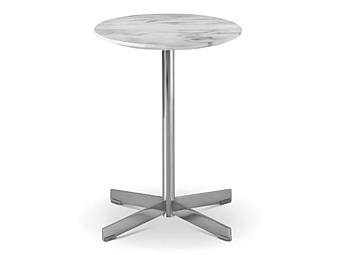 Table d'appoint ronde et haute avec plateau en marbre Oyster i 4 Mariani