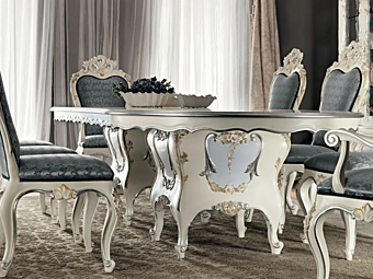 Table rectangulaire en bois massif Modenese Luxury Interiors collection 11112 Table rectangulaire en bois massif Modenese Luxury Interiors collection 11112 usine MODENESE GASTONE de l'Italie