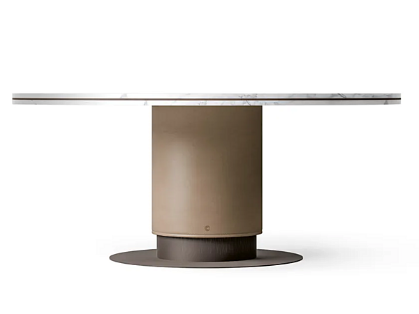 Table en cuir tanné et marbre avec plateau tournant Starlight CPRN HOMOOD ST718 usine CPRN HOMOOD de l'Italie. Foto №1