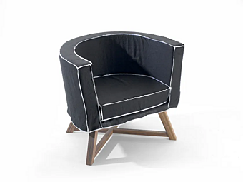 Fauteuil en tissu avec accoudoirs et housse amovible gris 08 Gervasoni usine Gervasoni de l'Italie