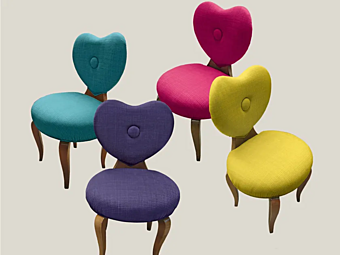 Chaise rembourrée en tissu My Heart Bizzotto Italia