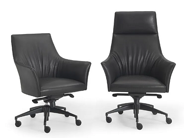 Chaise de direction pivotante en cuir avec roulettes Sella i 4 Mariani usine i 4 Mariani de l'Italie. Foto №8