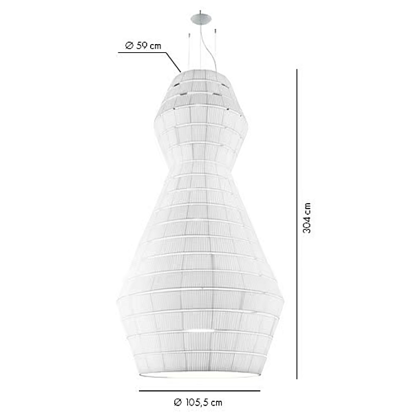 Lampe suspendue en tissu AXOLIGHT Layers usine Axolight de l'Italie. Foto №7
