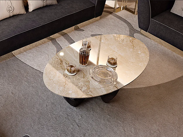 Table basse ovale en marbre pour salon Symphony Infinity Bizzotto Italia usine Bizzotto Italia de l'Italie. Foto №4