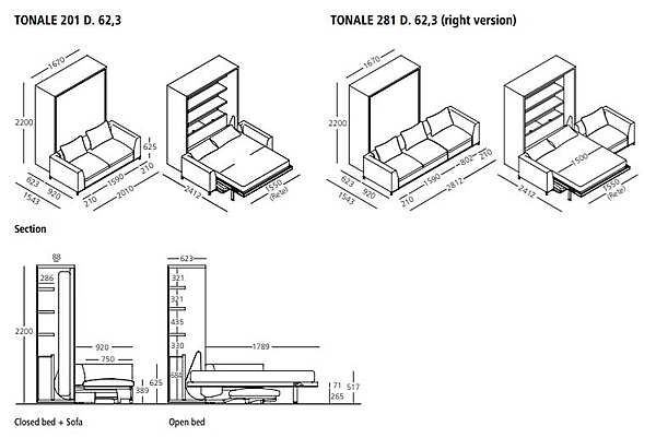 Canapé CLEI TONALE 281 - D. 62,3 usine CLEI de l'Italie. Foto №8