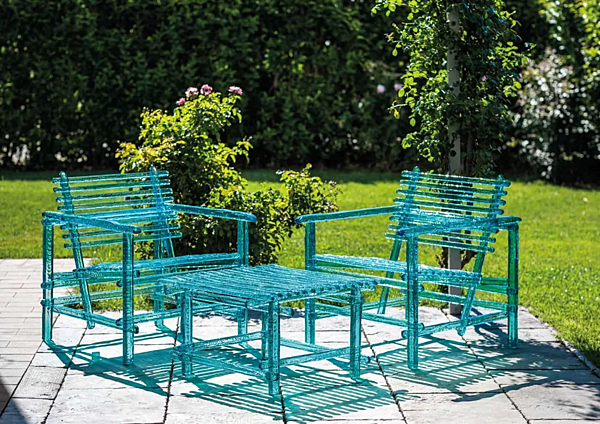 Fauteuil d'extérieur en polycarbonate avec accoudoirs Edra A Mare AMR020 usine EDRA de l'Italie. Foto №4