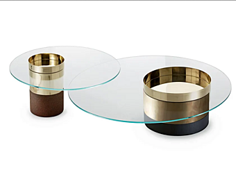 Table basse en verre trempé et laiton Haumea Gallotti&Radice Table basse en verre trempé et laiton Haumea Gallotti&Radice usine Gallotti & Radice de l'Italie