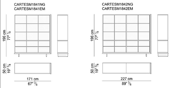 Étagère de bureau en bois ouverte haute Cartesiano i 4 Mariani usine i 4 Mariani de l'Italie. Foto №4