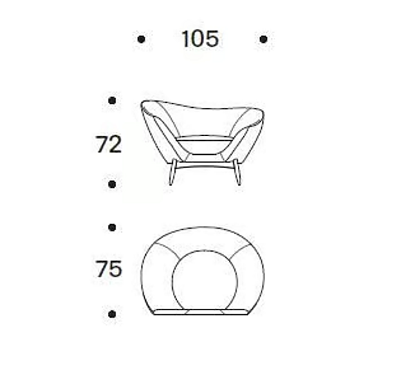 Fauteuil en tissu avec accoudoirs Oltremare Saba usine SABA de l'Italie. Foto №8