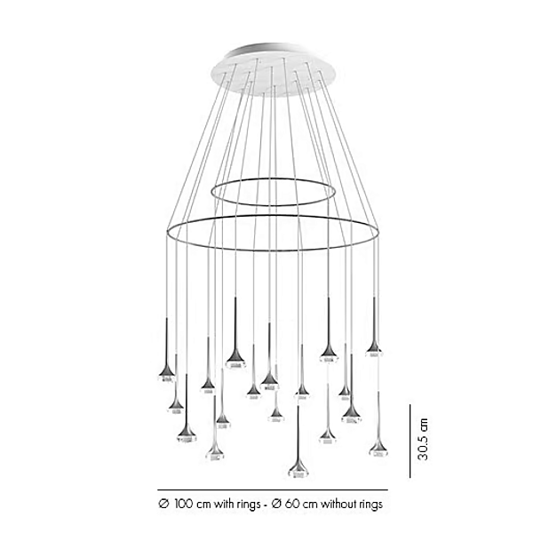 Suspension en cristal LED AXOLIGHT Fairy SP FAIR 18 usine Axolight de l'Italie. Foto №4