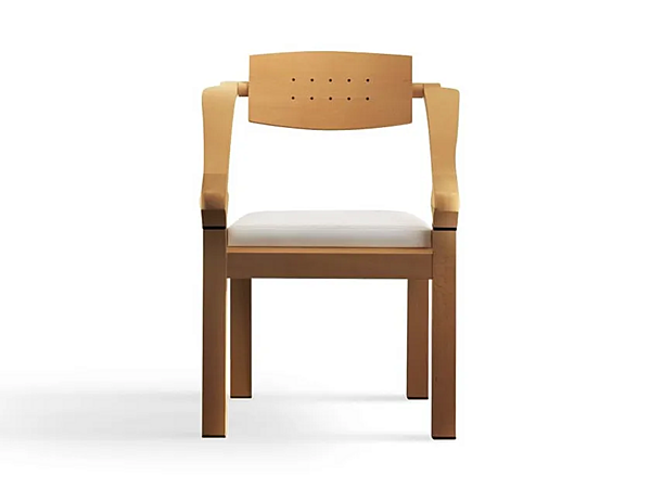 Fauteuil en hêtre avec accoudoirs et ressorts GIORGETTI 51360 usine GIORGETTI de l'Italie. Foto №1