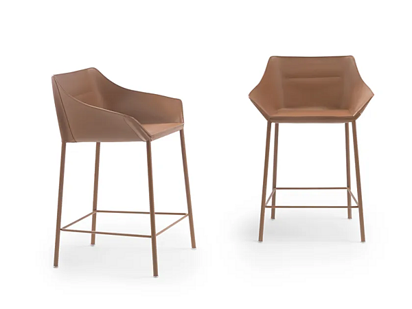 Tabouret en cuir pleine fleur avec repose-pieds FLEXFORM HAIKU 2A551 usine FLEXFORM de l'Italie. Foto №3