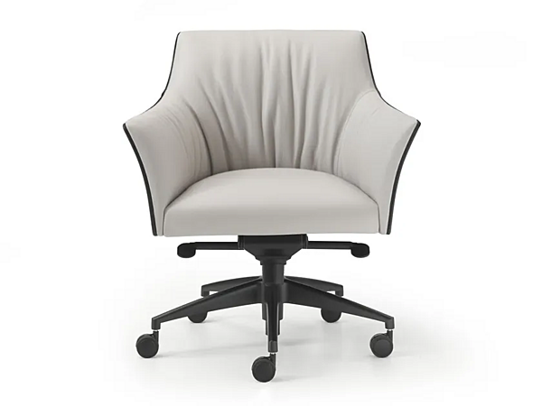 Chaise de direction pivotante en cuir avec roulettes Sella i 4 Mariani usine i 4 Mariani de l'Italie. Foto №2