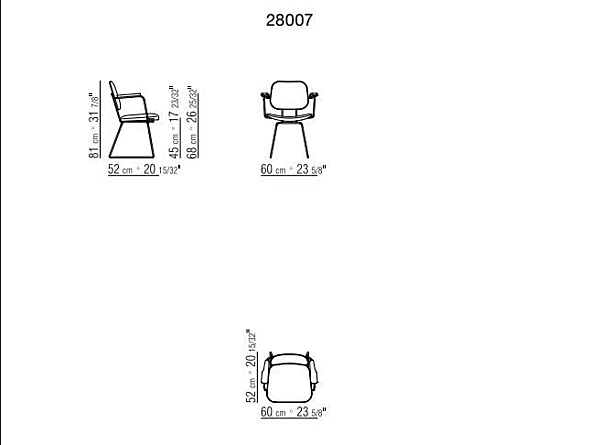 Fauteuil en cuir tanné avec accoudoirs FLEXFORM ECHOES S H usine FLEXFORM de l'Italie. Foto №3