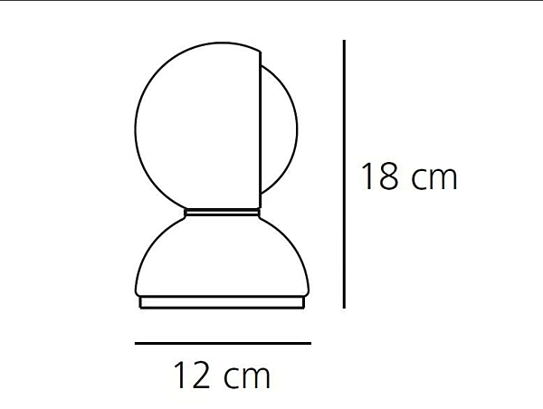 Lampe de table en métal peint Eclisse Artemide 0028050A, 0028030A, 0028010A usine Artemide de l'Italie. Foto №13