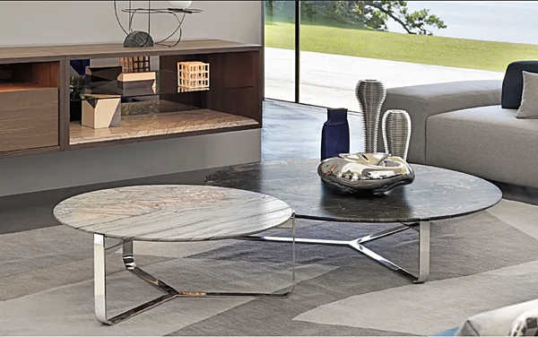 Table basse ronde en bois Yari Flou usine Flou de l'Italie. Foto №2