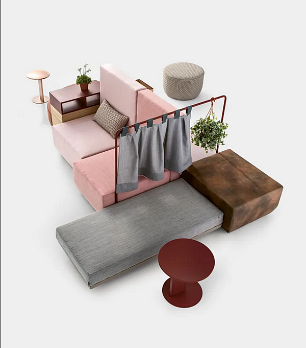 Canapé modulable en tissu Moroso Bikini Island usine Moroso de l'Italie. Foto №10