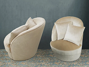 Fauteuil en tissu rembourré doré CASA +39 6654