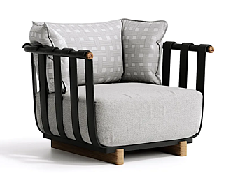 Fauteuil de jardin en tissu avec accoudoirs Atmosphera Portofino