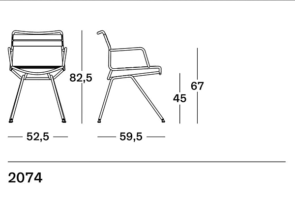 Chaise de jardin en acier avec accoudoirs ZANOTTA Dan Outdoor 2074 2074 usine ZANOTTA de l'Italie. Foto №2