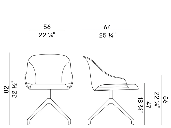 Chaise en cuir avec accoudoirs sur base pivotante Potocco LYZ 918 G 918/G usine POTOCCO de l'Italie. Foto №3