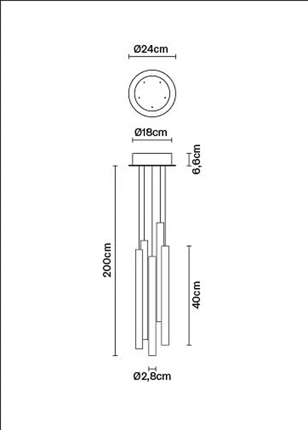 Suspension en verre borosilicaté multispot Fabbian Tooby usine Fabbian de l'Italie. Foto №12