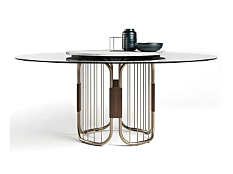 Table ronde en verre avec plateau tournant tournesol FORMITALIA usine FORMITALIA de l'Italie