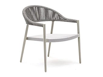 Chaise empilable en aluminium revêtue de poudre avec accoudoirs VARASCHIN Clever Lounge 229L5, 229L3