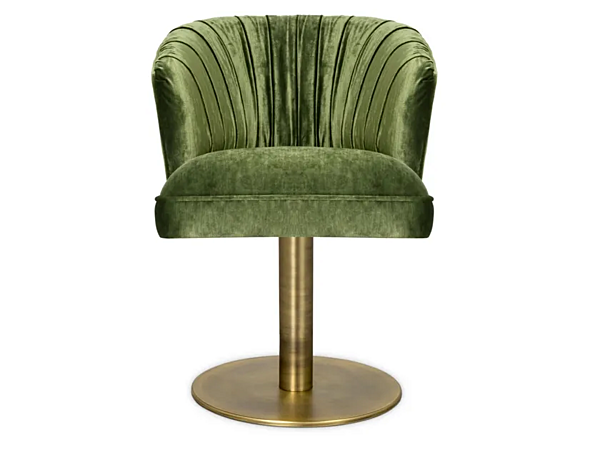 Chaise pivotante en velours avec accoudoirs Nuka II BRABBU usine BRABBU de l'Italie. Foto №2