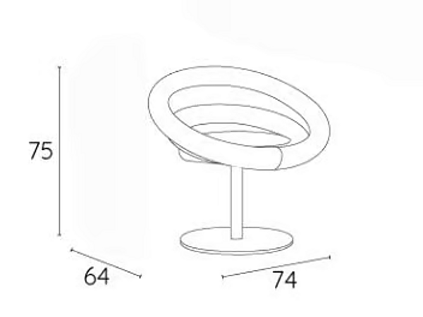 Fauteuil pivotant en tissu cercle Adrenalina IMB1070217, IMB1070232, IMB1070233, IMB1070234 usine ADRENALINA de l'Italie. Foto №8