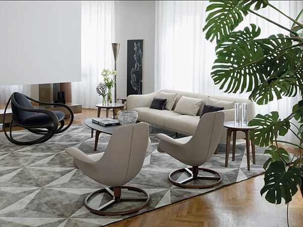 Fauteuil pivotant en tissu avec accoudoirs GIORGETTI 70602, 70603 usine GIORGETTI de l'Italie. Foto №3