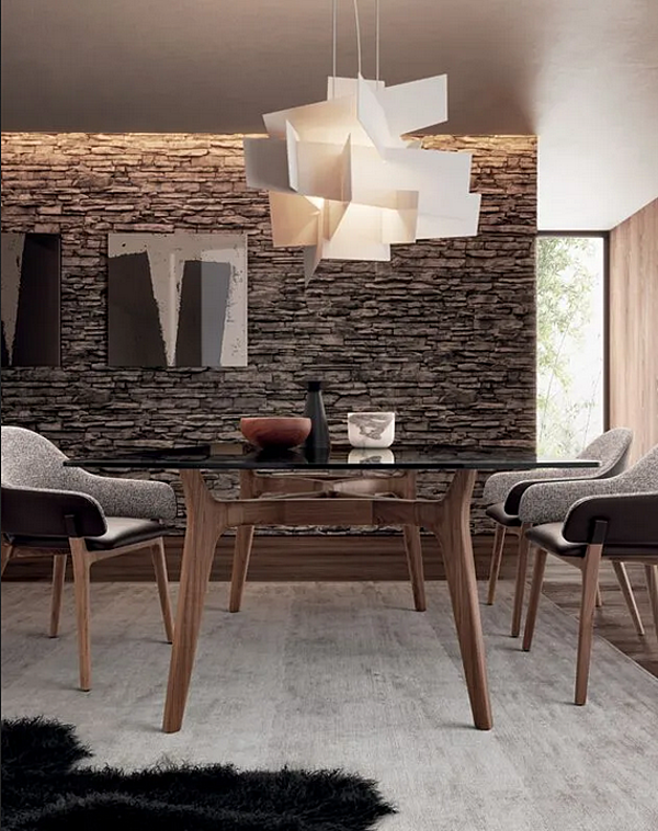 Fauteuil rembourré en tissu et cuir avec accoudoirs LIV i 4 Mariani usine i 4 Mariani de l'Italie. Foto №8